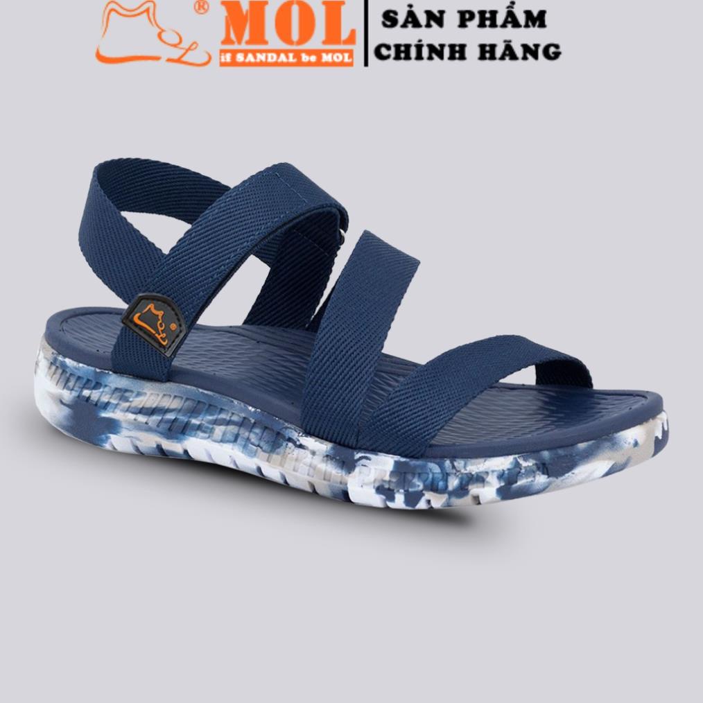 Sandal couple nam nữ quai ngang siêu nhẹ có quai hậu cố định cho cặp đôi mang đi học đi biển du lịch hiệu MOL MS2Ch2 HAN
