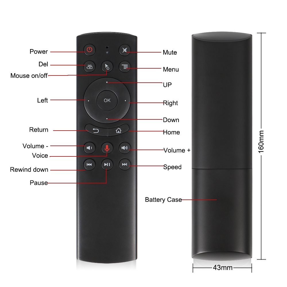 Chuột bay điều khiển từ xa bằng giọng nói G20S không dây 2.4G có con quay hồi chuyển