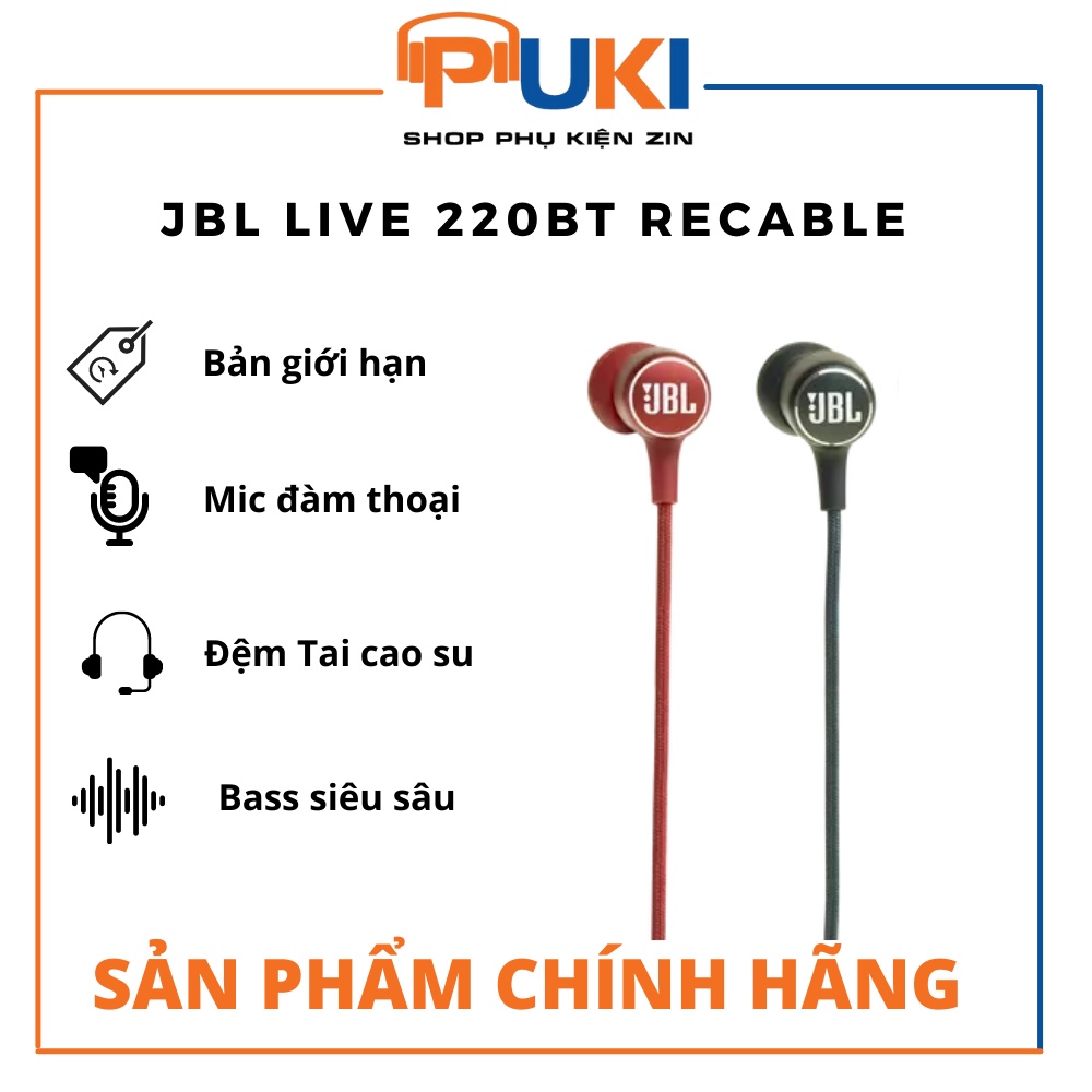 Tai nghe nghe dây JBL live 220BT recable - Tai nghe jack 3.5 - Bản Đặc Biệt