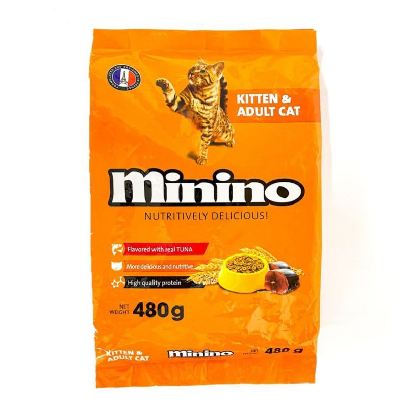 Thức Ăn Hạt Khô Minino Vị Cá Ngừ Cho Mèo Mọi Lứa Tuổi 480g