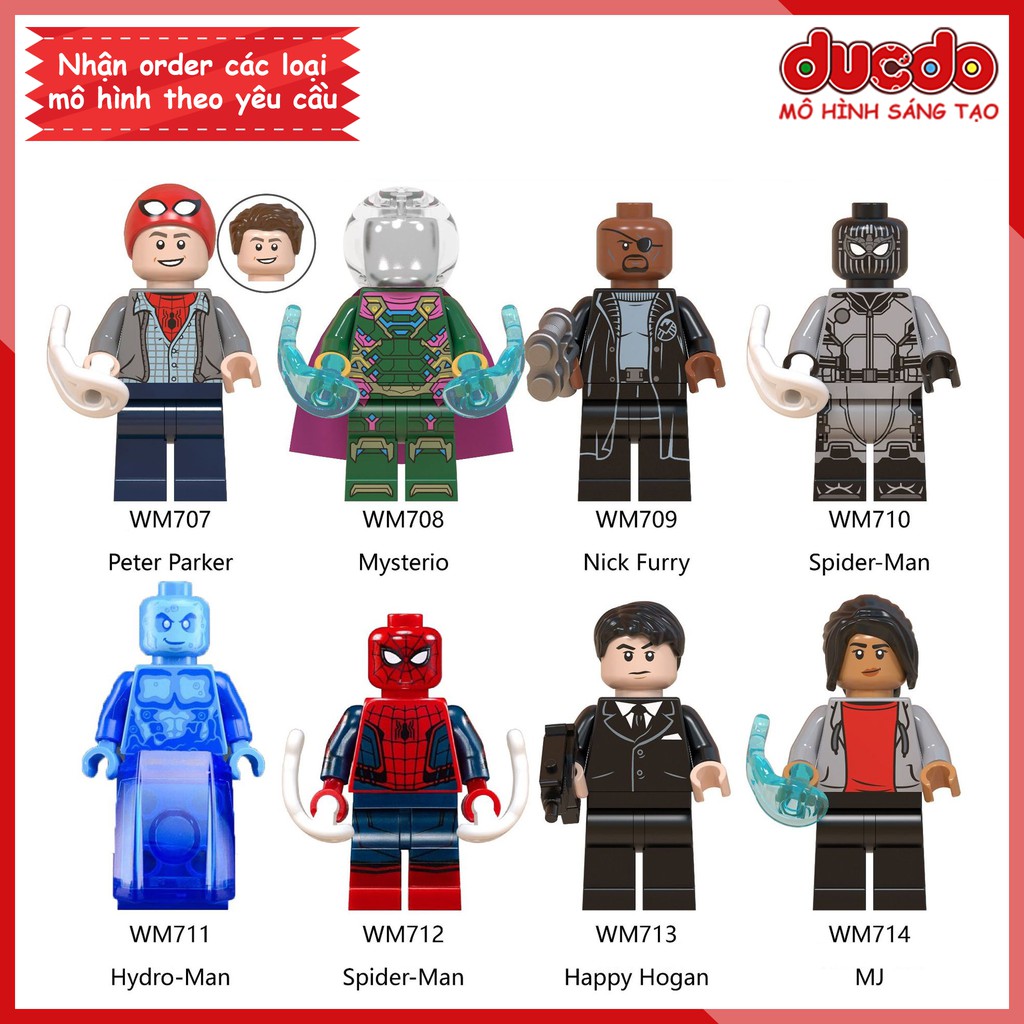 Minifigures các nhân vật Spider Man Far From Home - Đồ chơi Lắp ghép Xếp hình Mô hình Mini WM6062