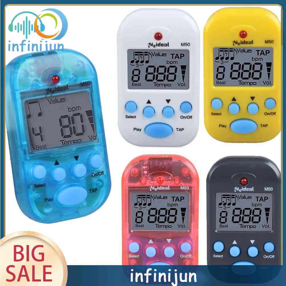 Máy Đếm Nhịp Màn Hình LCD Chuyên Nghiệp M50 Cho Đàn Guitar Piano
