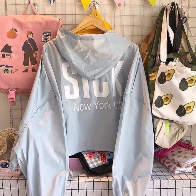 Áo khoác dù lửng sick croptop 1 lớp_ ảnh thật