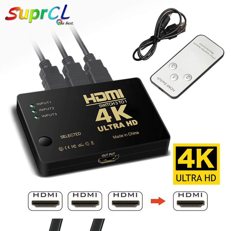 Đầu chuyển đổi HDMI 4K 2K 3x1 HD 1080P cho Xbox PS4 DVD HDTV PC laptop TV