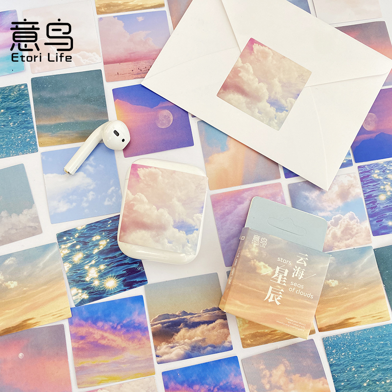 Flowertree sticker set 46 nhãn dán trang trí hình sao trời và biển cả dùng - ảnh sản phẩm 2
