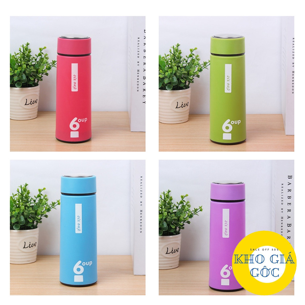 Bình nước thủy tinh có lớp nhựa chống nóng giữ nhiệt 6oup 450ml