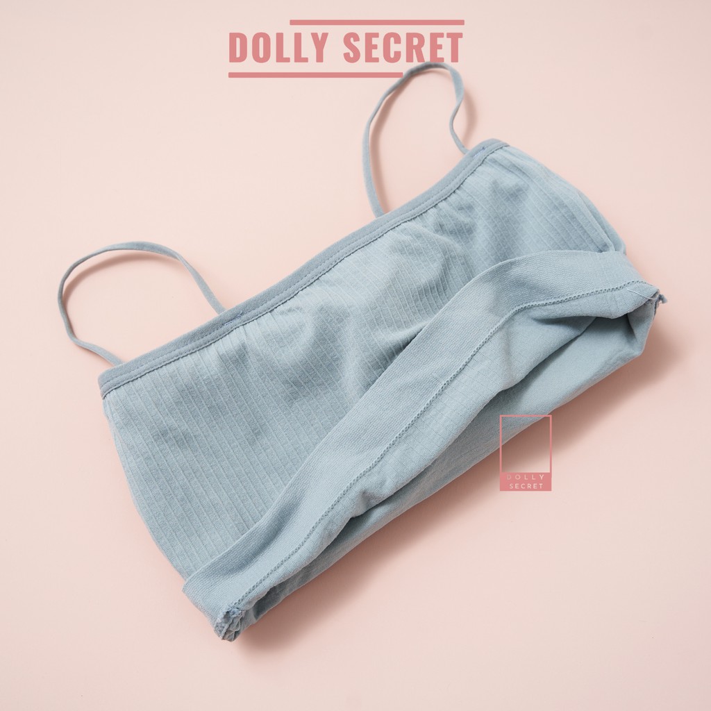 Áo lót nữ BRA cotton gân tăm nâng ngực hai dây dáng quây ngang DOLLY SECRET A06 | BigBuy360 - bigbuy360.vn