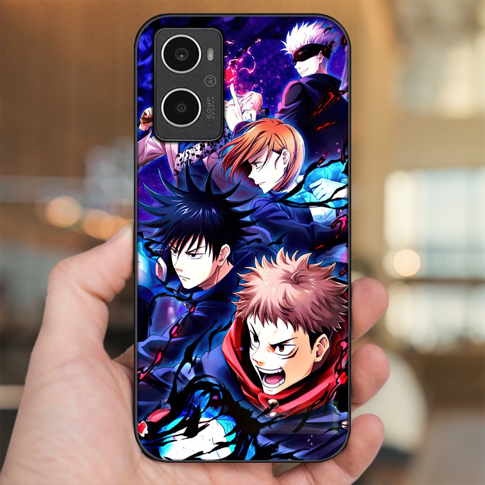 Ốp lưng Oppo A96 4G viền đen in hình Yuji Jujutsu Kaisen