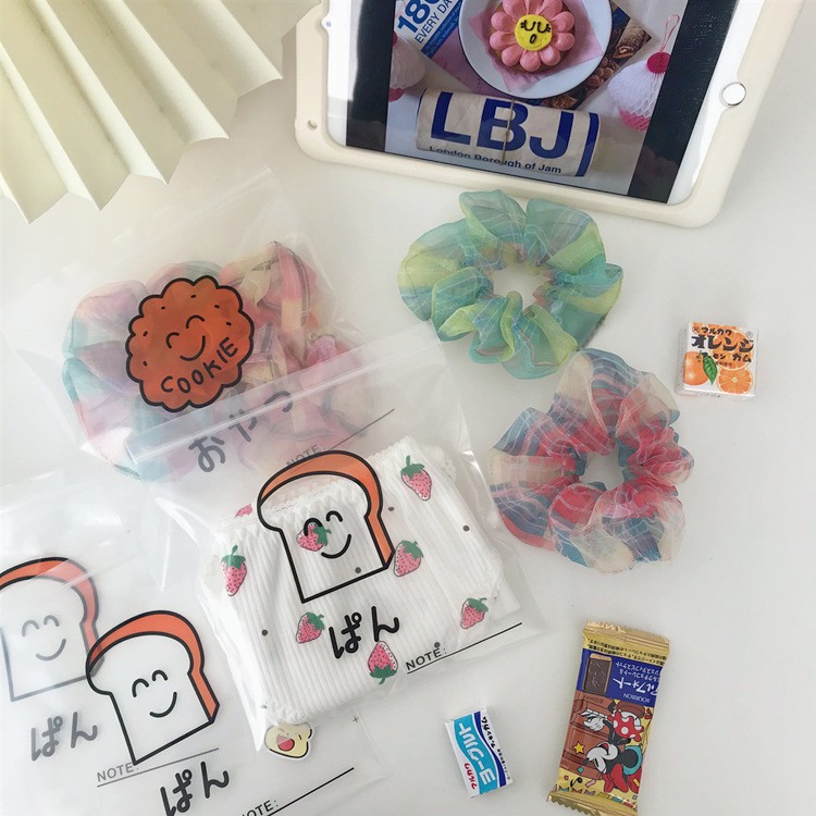 Túi khóa kéo hình bánh quy / bánh mì nướng chất liệu dày thân thiện với môi trường đa năng khi đi du lịch