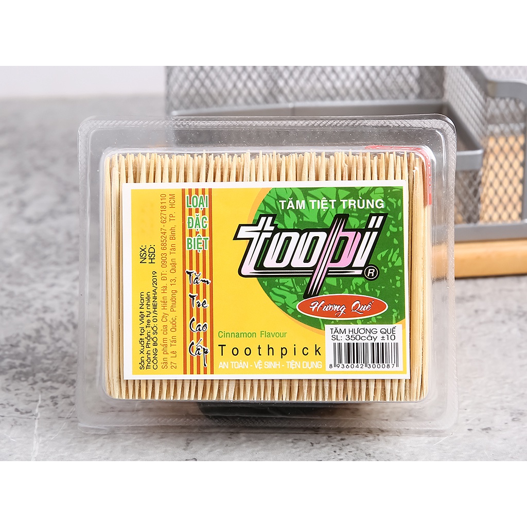 Tăm Tiệt Trùng Toopi Hương Quế (Hộp Vuông)