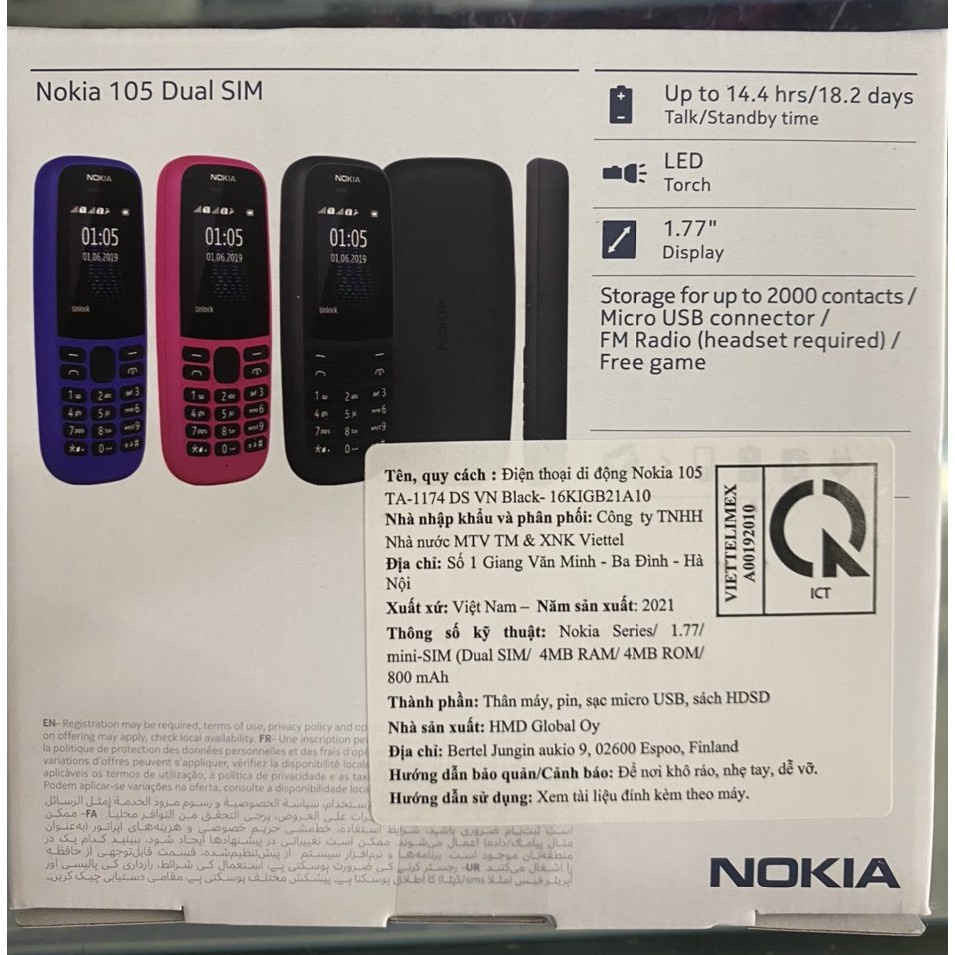 Điện thoại nokia 105 2 sim đời 2019 phổ thông giá rẻ zin chính hãng bảo hành 12 tháng sóng khoẻ bin bền cả tuần | BigBuy360 - bigbuy360.vn