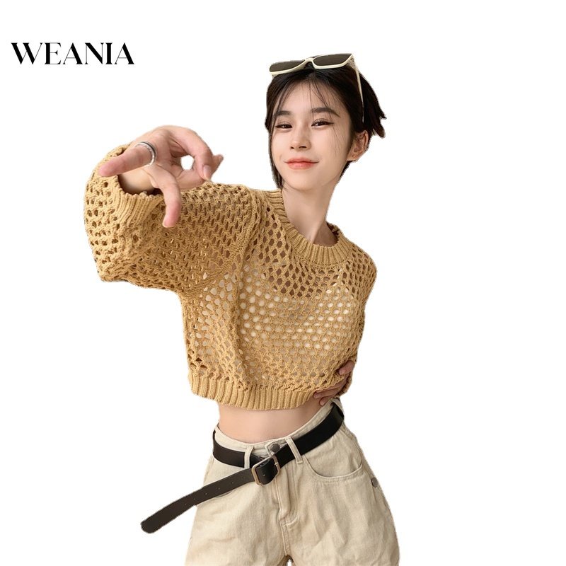 Áo Sweater Dệt Kim Dáng Rộng Kiểu Retro Hàn Quốc Xinh Xắn Cho Nữ