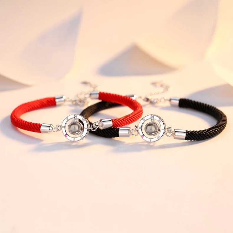 Vòng tay dây bện 100 ngôn ngữ i love you phong cách bohemian Hàn Quốc cho cặp đôi