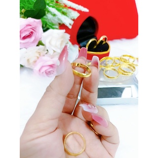 Nhẫn cưới trơn chỉ hàng nhập khắc 9999 chuẩn 24.k siêu bền màu