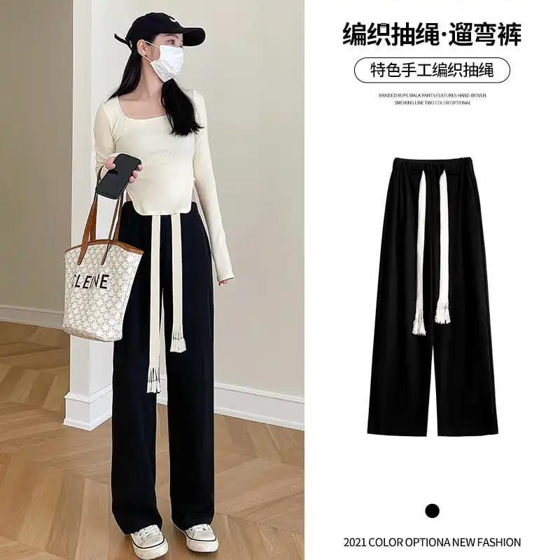 Quần Dài Ống Rộng Bằng Vải Nhung Kẻ Dành Cho Nữ Size Lớn MM200 Jin