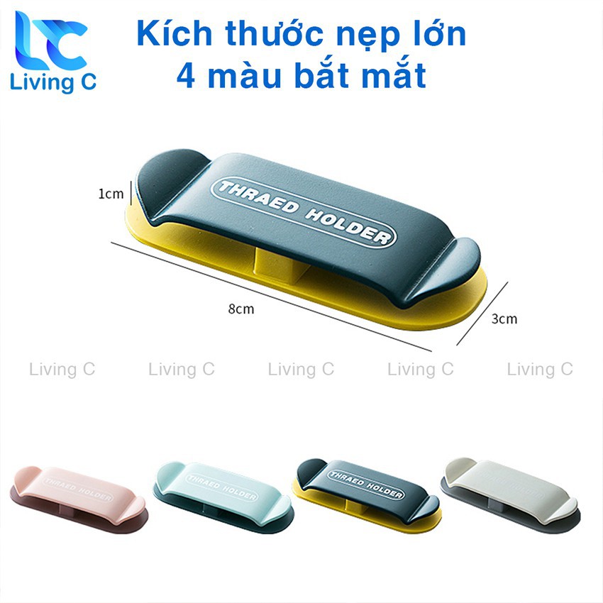 Kẹp dây điện dán tường chống rối, móc dán tường treo dây điện phích cắm điện thoại dán tường