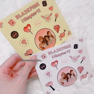 Set 2 tấm sticker BLACKPINk Jennie Rose Jisoo Lisa chính hãng