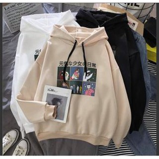 Áo khoác hoodie nỉ dây kéo form rộng HEART Ulzzang (ẢNH THẬT)