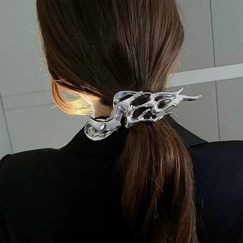 Kẹp Tóc Dạng Cong Màu Bạc Phong Cách Pháp Không Trượt