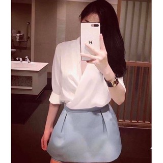 Áo lụa V.eromoda vạt chéo