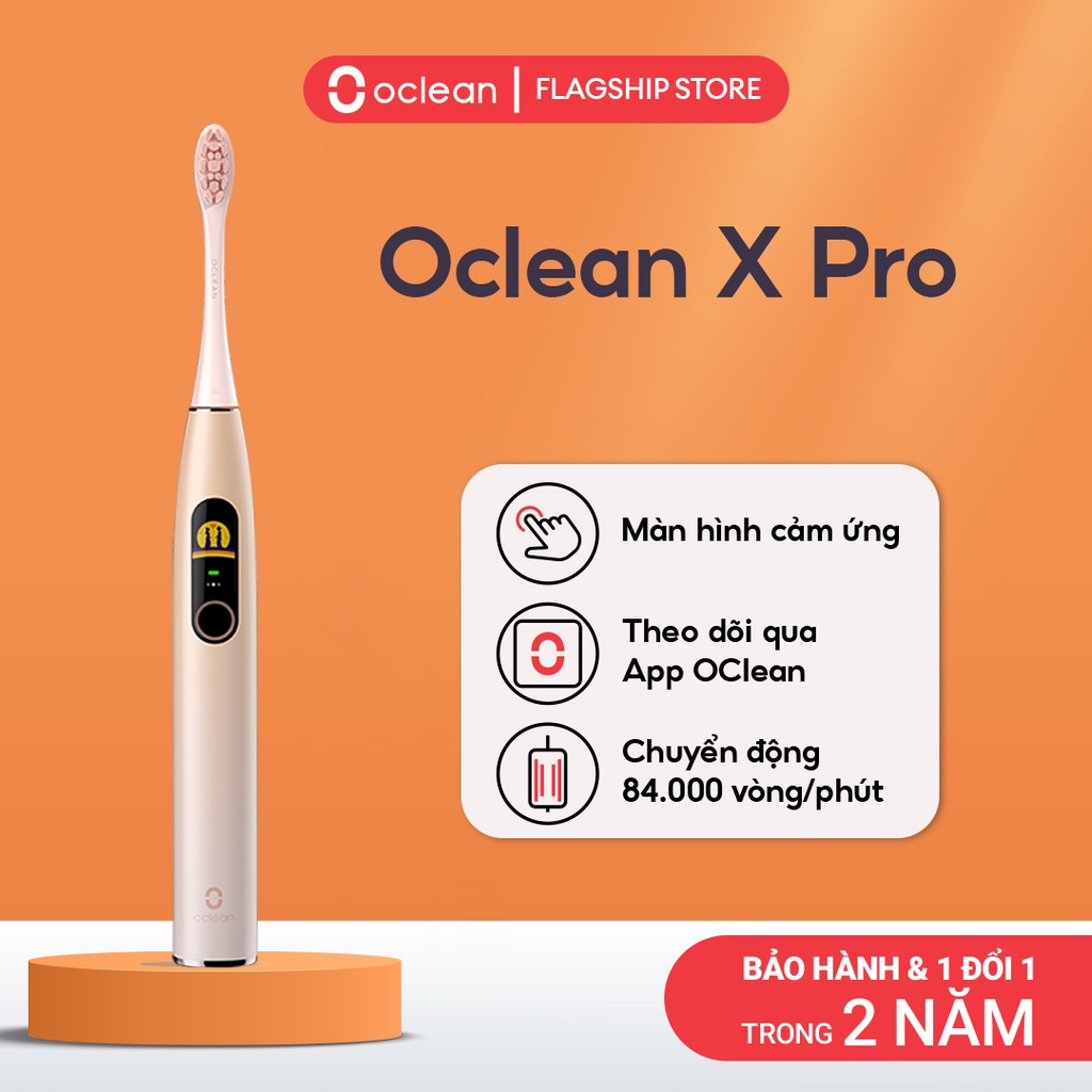 Bàn Chải Điện Oclean X Pro | Màn Hình Cảm Ứng Thông Minh | Chống Nước IPX7 | Tùy Chính Kế Hoạch Chải | Hàng Chính Hãng
