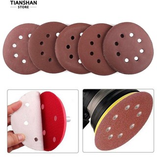 ★★10 chiếc 17cm 8 lỗ 125mm Giấy nhám đĩa Phần cứng kim loại Đánh bóng tường đánh bóng ⌛