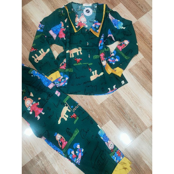 Bộ tay dài quần dài lụa Sam(hàn)