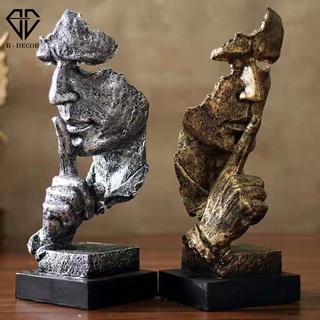 Tượng không nói- im lặng là vàng decor trang trí độc đáo, trừu tượng mang ý nghĩa sâu sắc