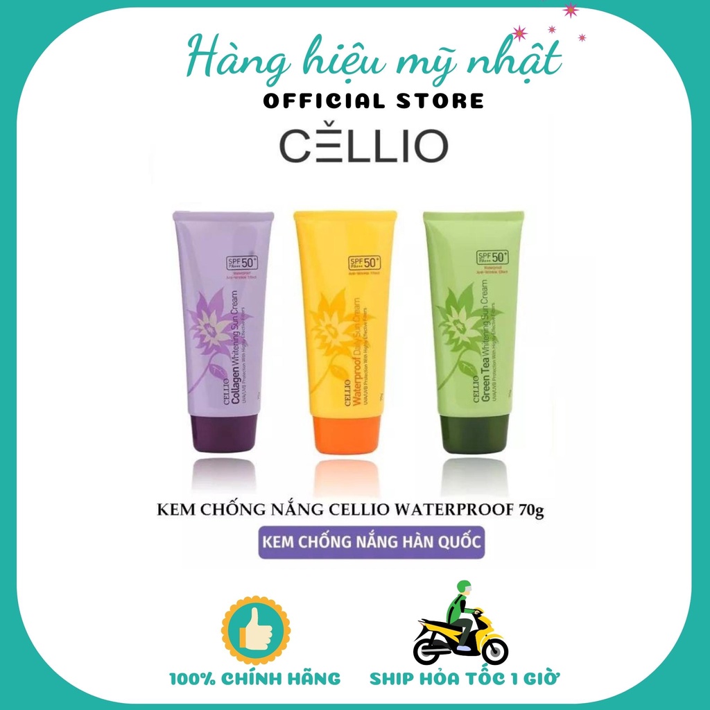 Kem chống nắng CELLIO SPF50PA+++ Hàn Quốc 70ml 3 Màu