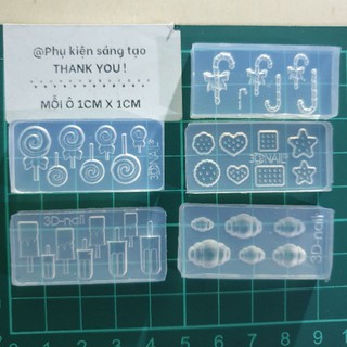 Khuôn đắp bột 3nail- key cap-resin chủ đề kem kẹo mini food 🍬🍦🍭🥪🍩🥞🥐🥯