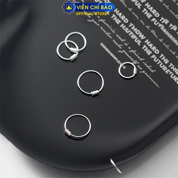 Khuyên tai bạc nữ vòng tròn lò xo bạc 925 thời trang phụ kiện trang sức nữ Viễn Chí Bảo B400393