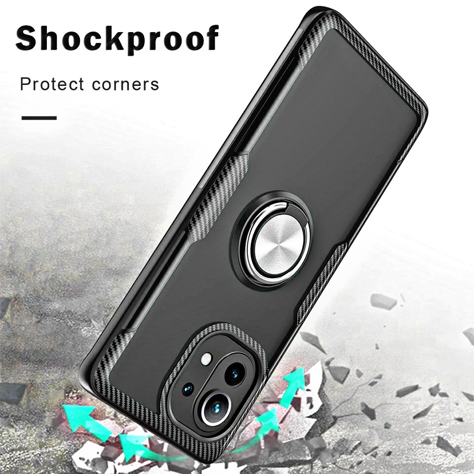 Ốp lưng Xiaomi Mi 11 / 11 5G chống sốc giá đỡ Iring lưng trong viền màu cao cấp