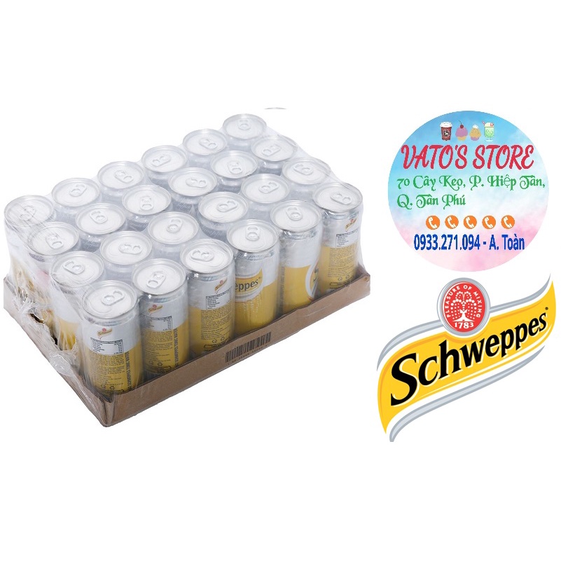 Thùng 24 lon nước giải khát có gas Schweppes Tonic 330ml / Lốc 6 lon nước giải khát có gas Schweppes Tonic 330ml