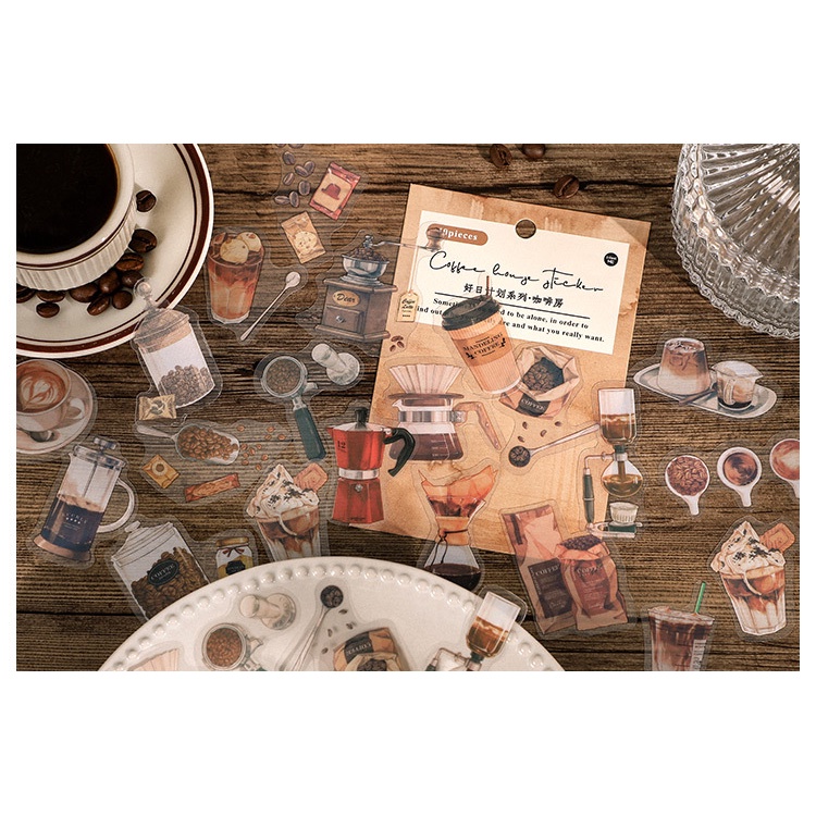 Sticker trang trí sổ vintage hình phong cách cổ điển ĐỘC LẠ, hình dán sticker cute dễ thương