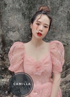 Váy thiết kế- Váy ren tay bồng