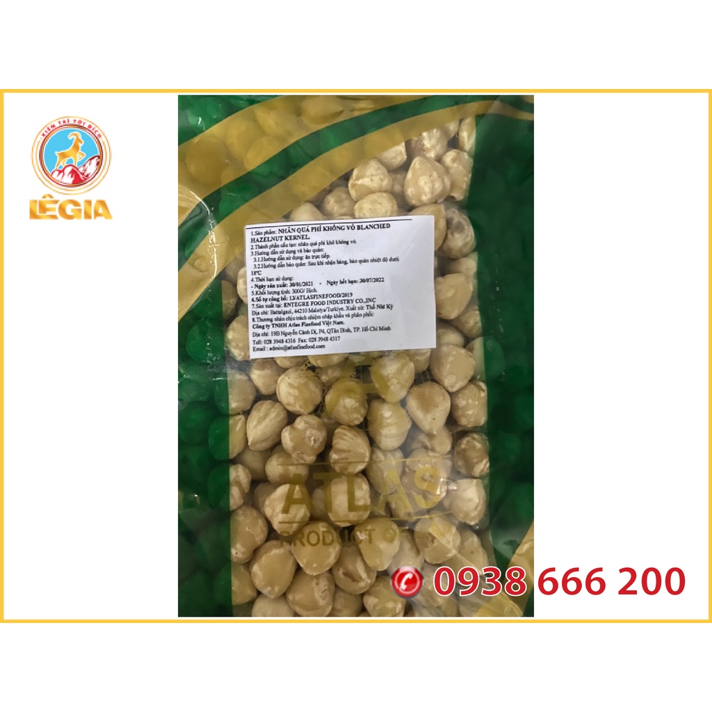 Nhân quả phỉ không vỏ Blanched Hazelnut Whole 1KG