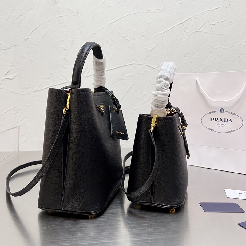 PSO0 PRADA  Galleria Collection Bucket Bag Saffiano Leather Women's Fashion Style Shoulder Bag2022
