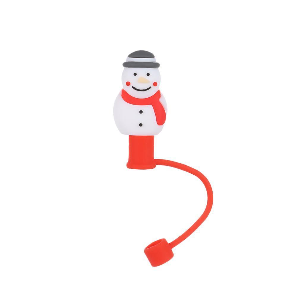 Ống Hút Silicon Hình Người Tuyết Có Thể Tái Sử Dụng Ốp