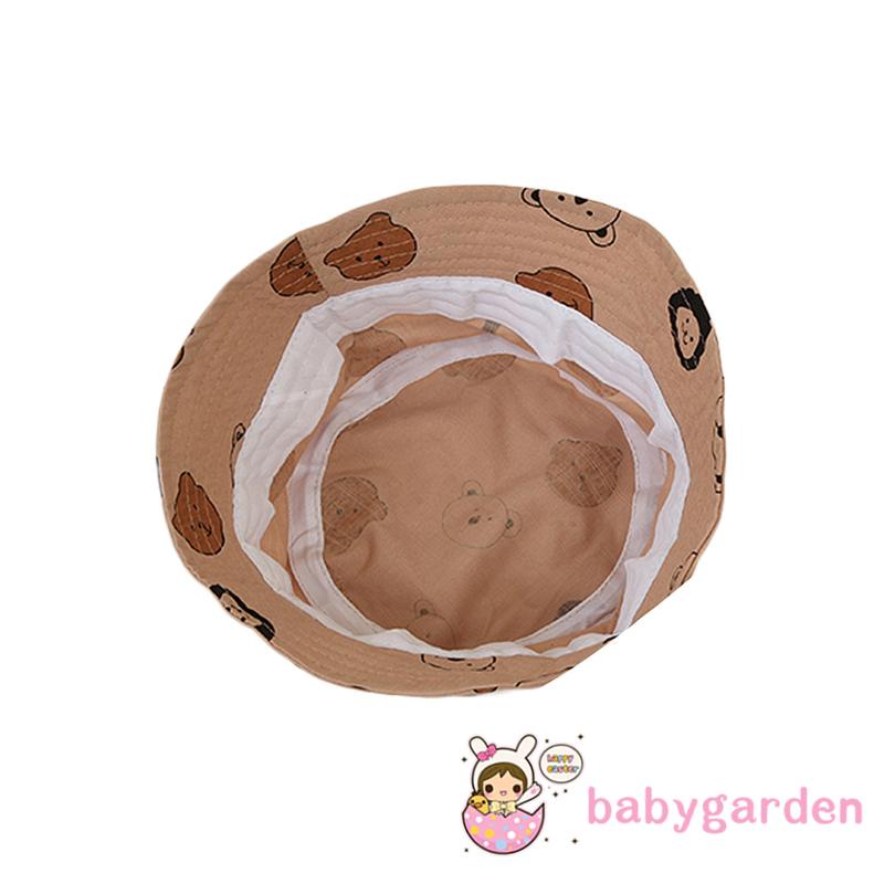 Mũ rộng vành chống nắng in hình gấu hoạt hình có thể gấp gọn thời trang mùa hè cho bé