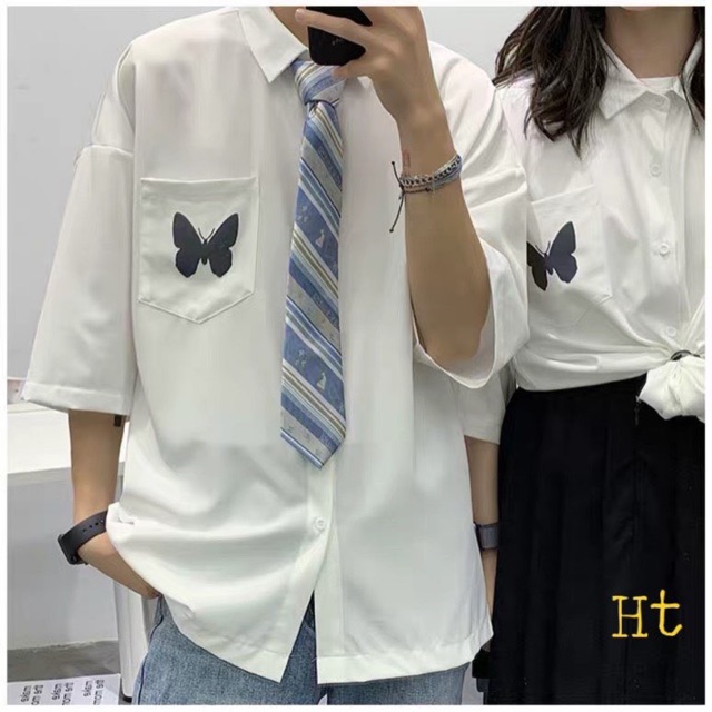 Áo Sơ mi Bướm 7m in túi cộc tay H2K979