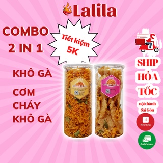 COMBO2 Khô gà lá chanh 300g - Cơm cháy khô gà 300g - đồ ăn vặt ngon