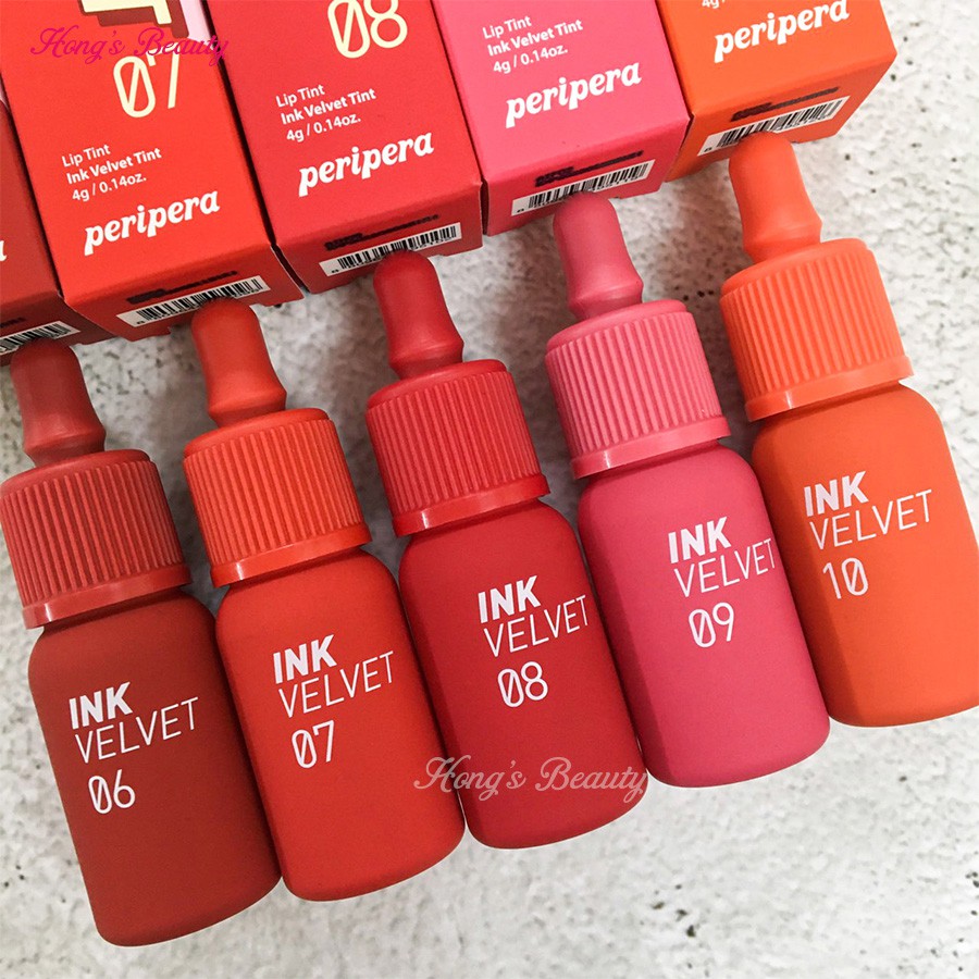 Son kem Peripera Ink Vel.vet Lip Tint siêu lì, bám màu cực tốt và mềm mịn môi - HONG'S BEAUTY