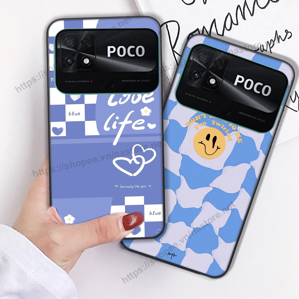 Ốp lưng Xiaomi Poco C40 trái tim gấu bo viền cực đẹp