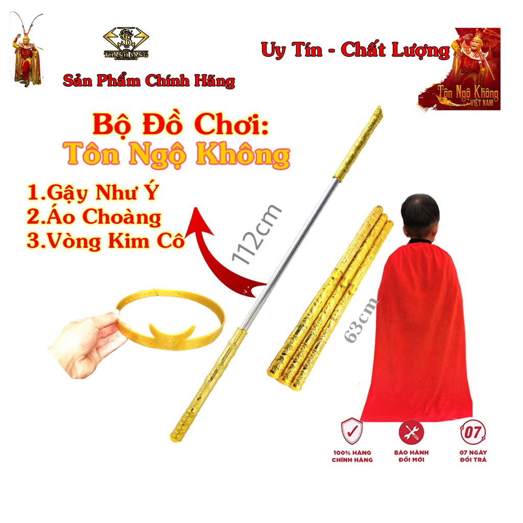 Trọn Bộ Đồ Chơi Tôn Ngộ Không -Gậy Như Ý-Áo Choàng -Vòng Kim Cô