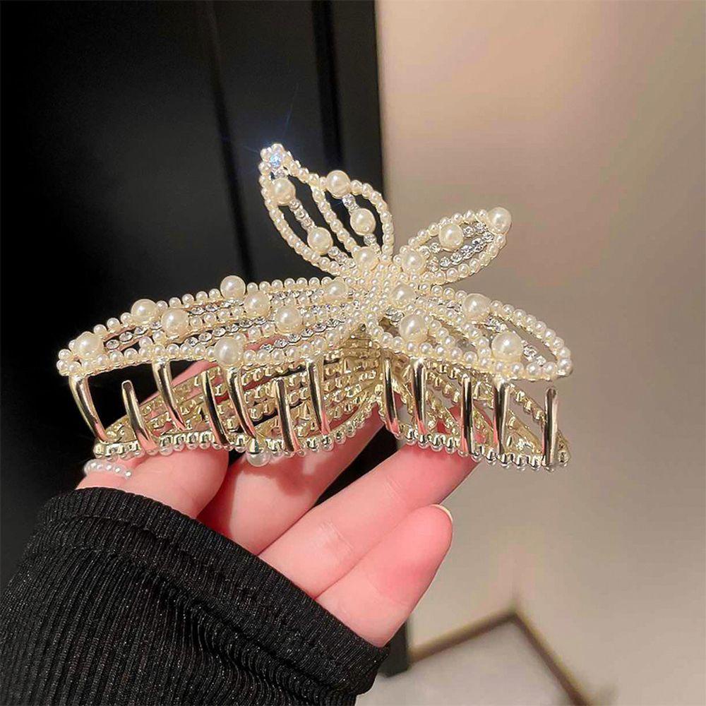 Kẹp Tóc Hình Bướm Phong Cách Goth Ngọt Ngào Cho Nữ|Người Giữ Đuôi Ngựa Hàn Quốc Ngọc Trai