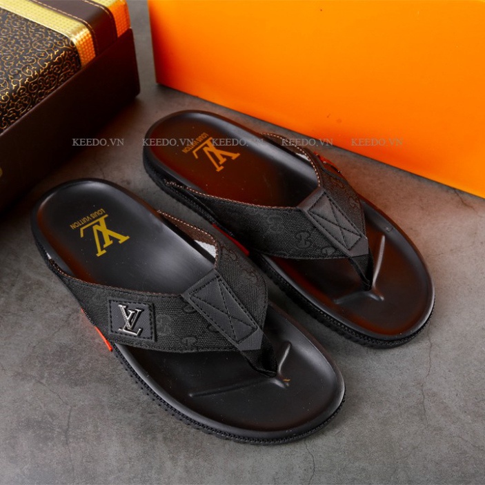 Dép kẹp nam LV cao cấp chất lượng, dép nam lv