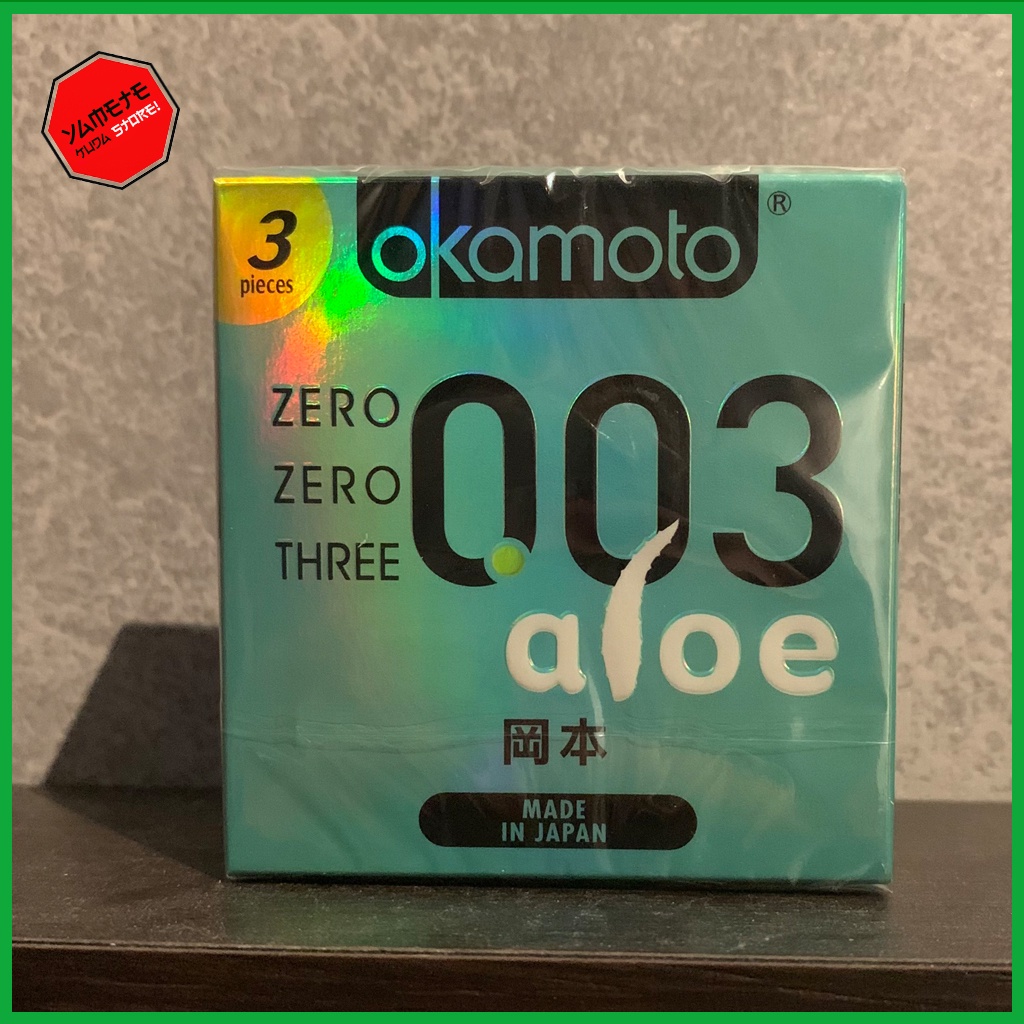 CHÍNH HÃNG 100% Bao Cao Su Okamoto 0.03 Aloe. Tinh Chất Lô Hội Hộp 3 Cái