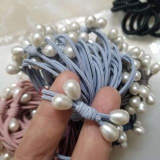 Thun cột tóc phong cách Hàn Quốc hạt ngọc