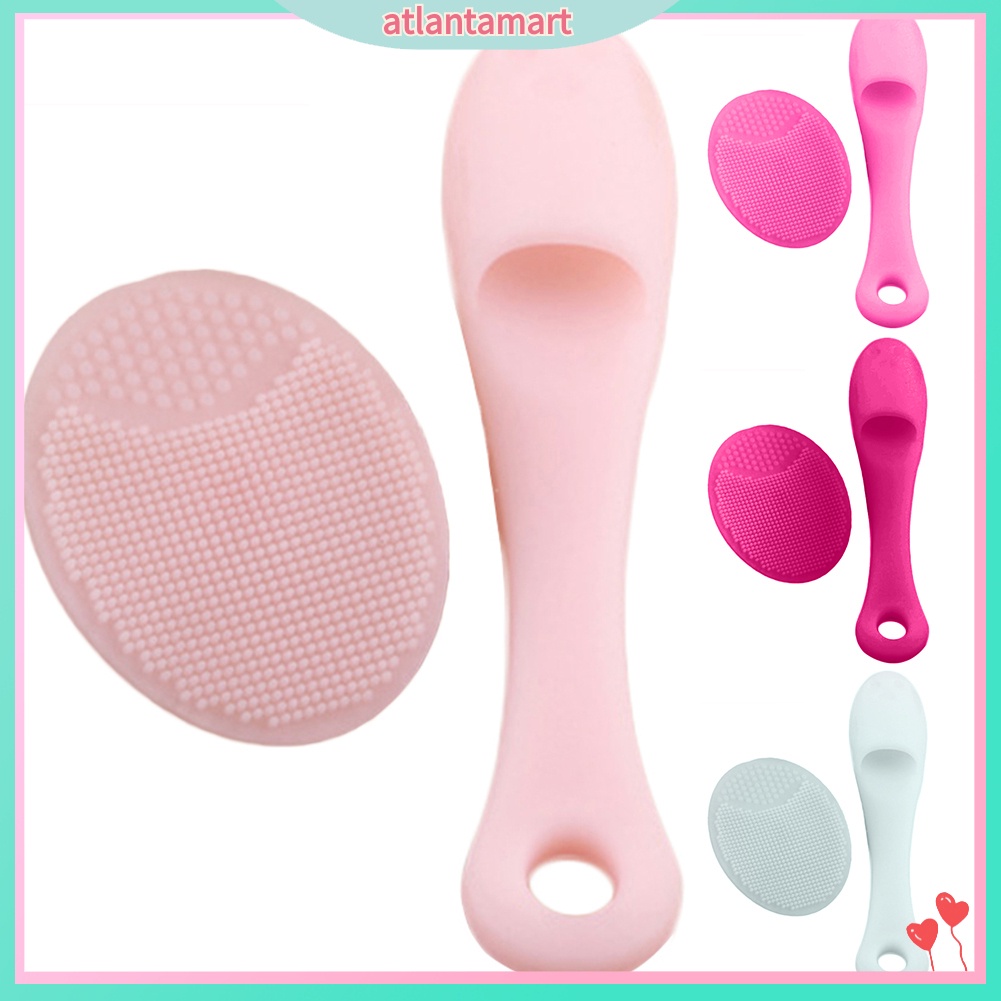 [Hàng mới về] 2 Bàn chải silicon mềm rửa mặt loại bỏ mụn đầu đen hiệu quả