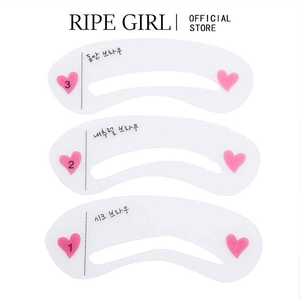 Set 3 khuôn kẻ lông mày RIPE GIRL trang điểm tiện dụng